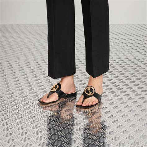 gucci black thong flip flops|gucci blondie flip flop women.